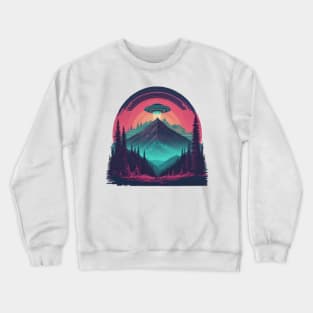 UFO Chronicles Podcast - UFO Glitch Artwork V6 Crewneck Sweatshirt